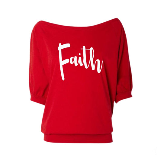 Faith Printed Off-Shoulder Stylish Cotton T-Shirt