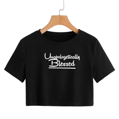 Women's Unapologetically Blessed 2 Classic Printed Crop Top Tee